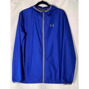 Under Armour Youth Lightweight Blue Windbreaker Jacket YXL Loose Fit
